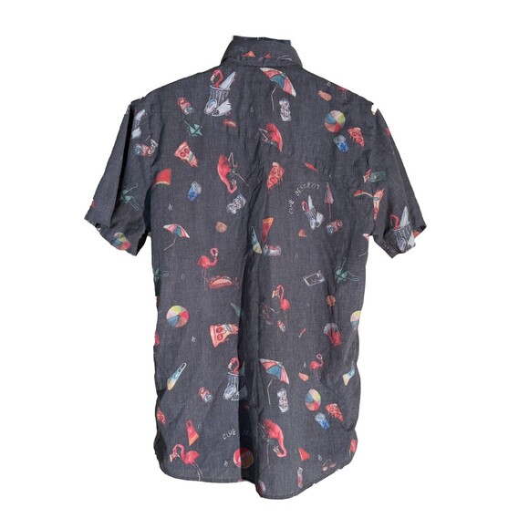 VOLCOM Men's Short Sleeve Modern Fit Large Gray Shirt Club Destroy - Picture 3 of 5